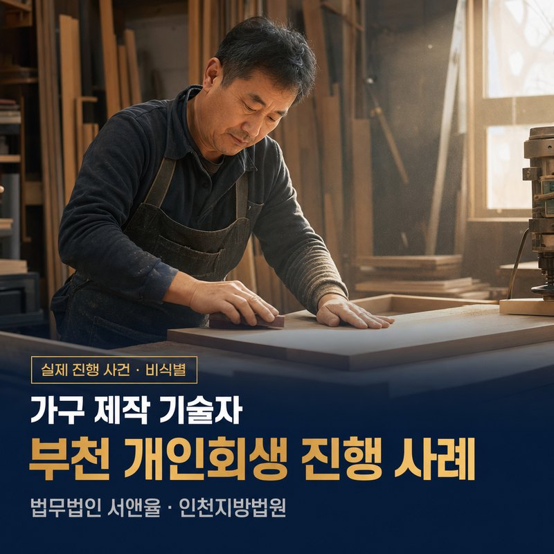 개인회생 신청자격, 일용직이라 소득 증명이 안 될 때｜부천 50대 가구 기술자 개시결정 사례 — 이해를 돕기 위한 연출 이미지