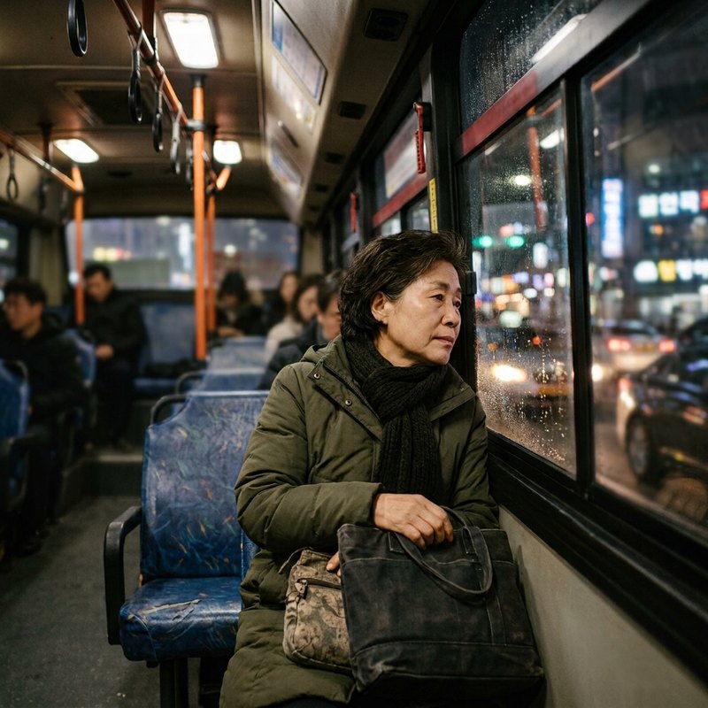 퇴근길 버스 안에서