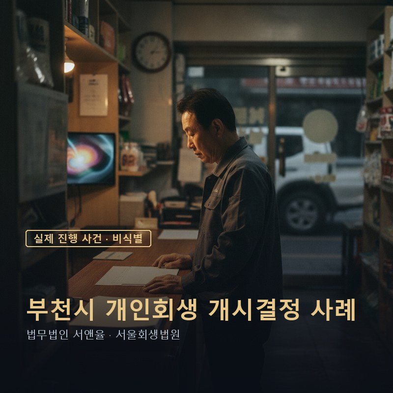 도박·주식·코인 빚도 개인회생 될까｜부천 50대 1억대 채무 개시결정 — 이해를 돕기 위한 연출 이미지