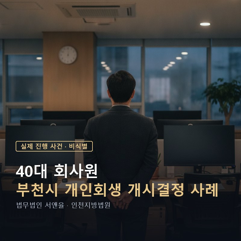 직장인 개인회생, 회사에 알려질까｜부천 40대 개시결정 사례 — 이해를 돕기 위한 연출 이미지